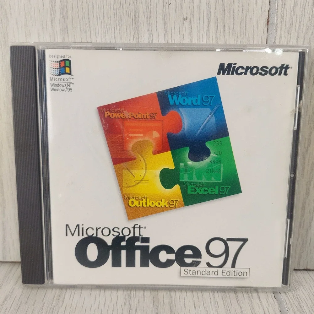 Microsoft Office 97 Standard Edition Windows 95 NT PC CD-ROM with Key Vintage